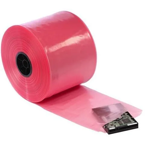 2 mil Pink Anti-Static ESD Poly Tubing. 18" x 2150'/RL