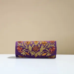 Authentic Kashmiri Crewel Embroidery Velvet Clutch 35