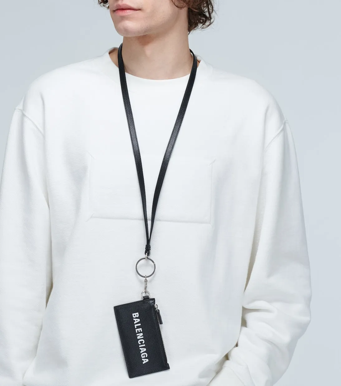 Bank card holder on keychain Balenciaga, black