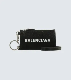 Bank card holder on keychain Balenciaga, black
