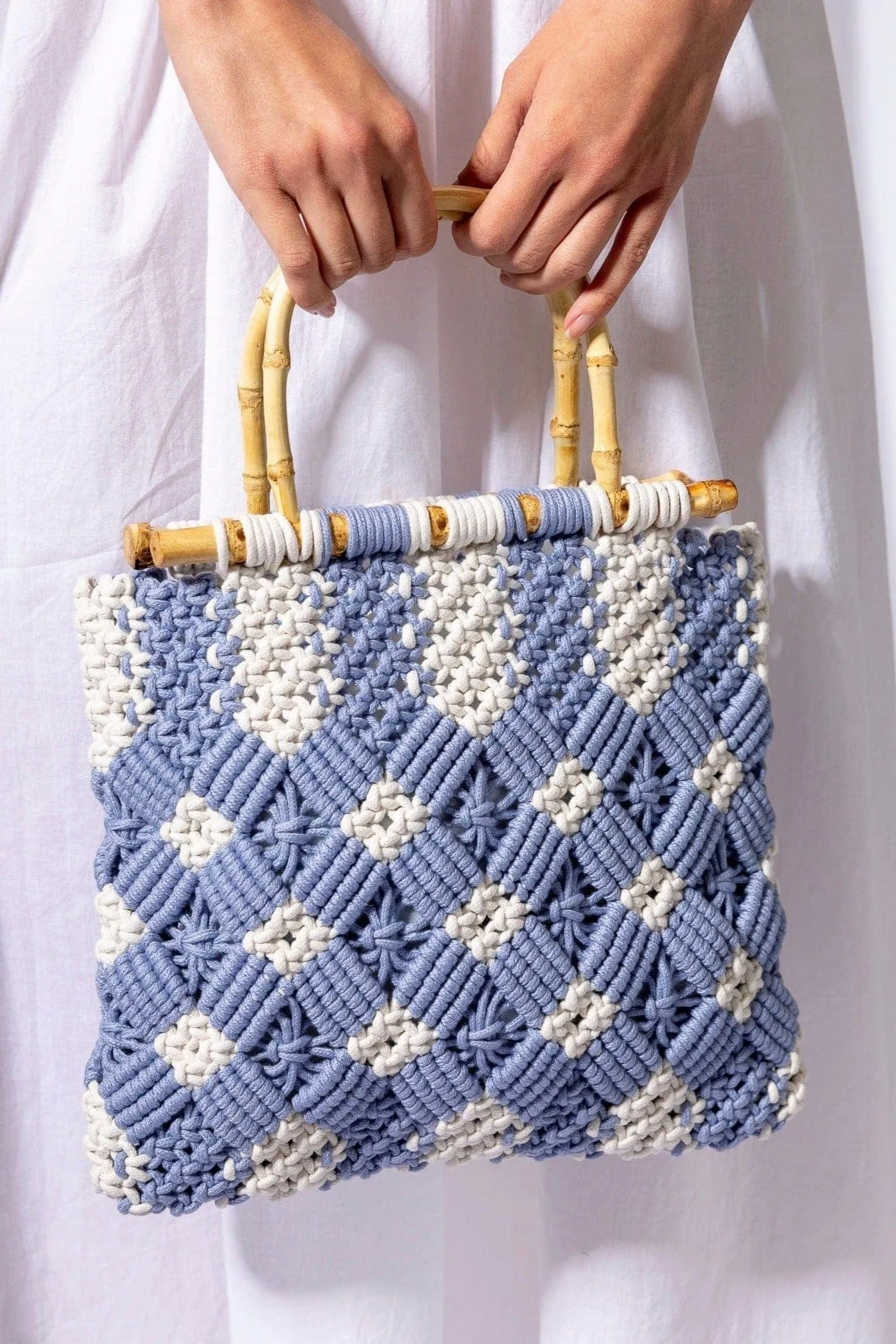 BGW6613 Naomi Macrame Patterned Tote Bag