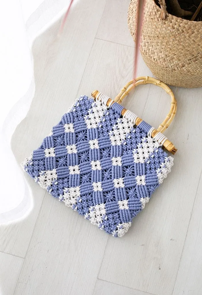 BGW6613 Naomi Macrame Patterned Tote Bag
