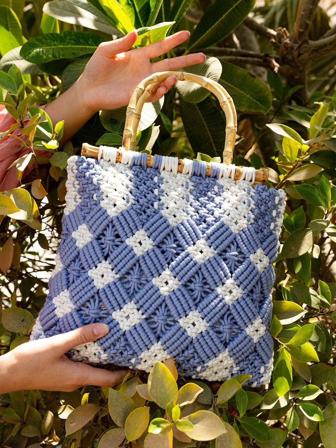 BGW6613 Naomi Macrame Patterned Tote Bag