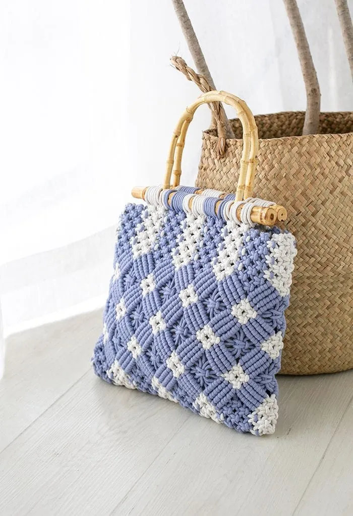 BGW6613 Naomi Macrame Patterned Tote Bag