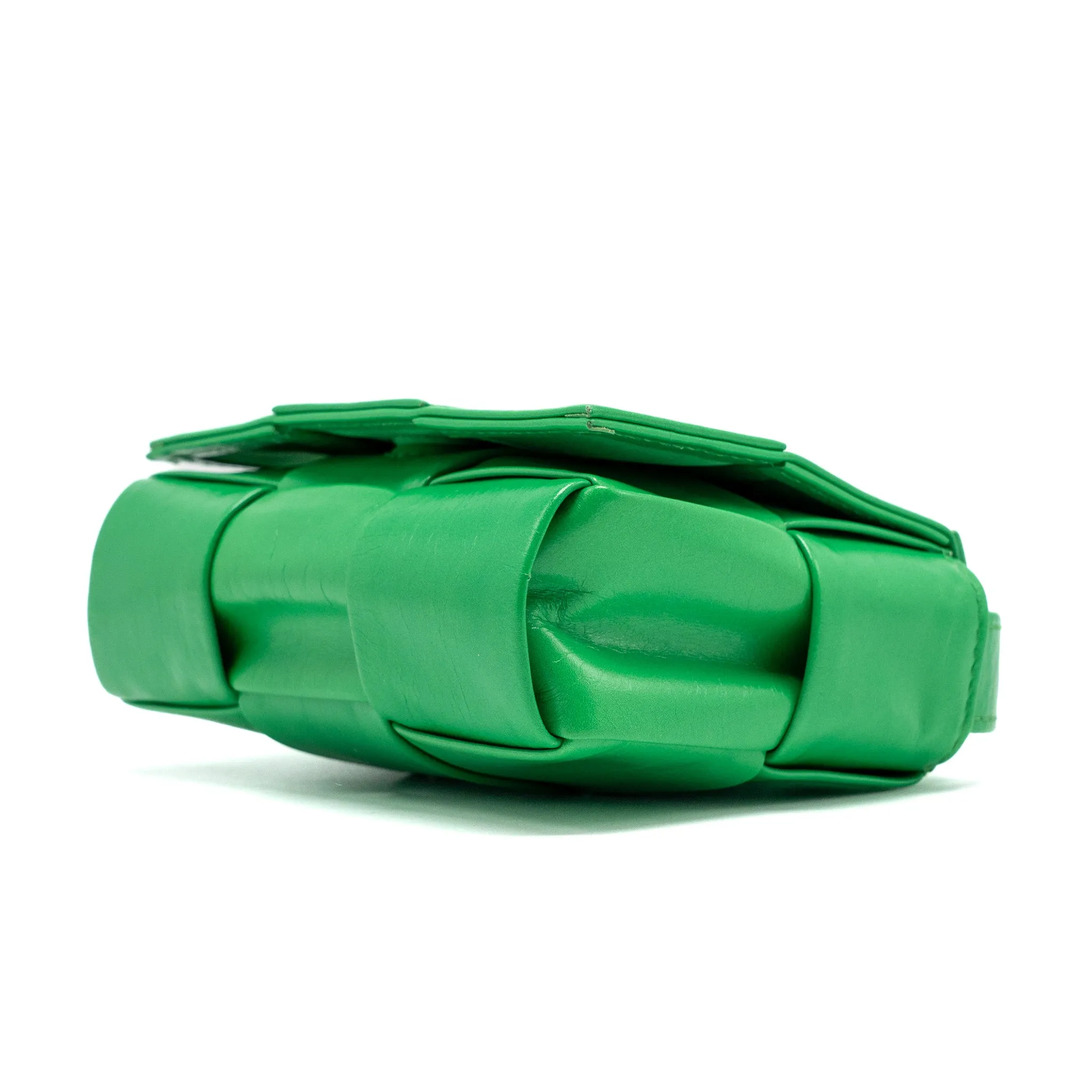 Bottega Veneta Intreccio Cassette Mini Bag Lambskin Green