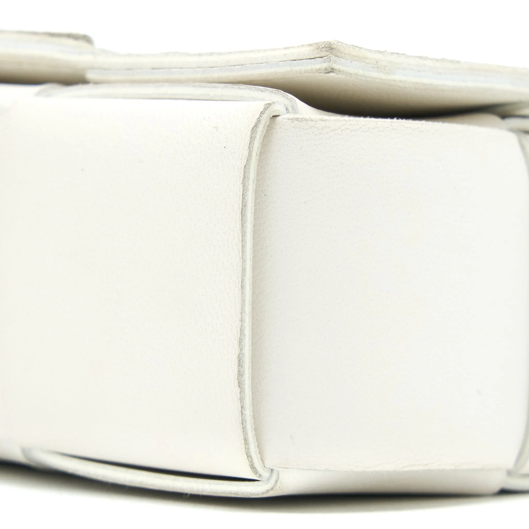 Bottega Veneta Mini Cassette Crossbody Bag Lambskin White