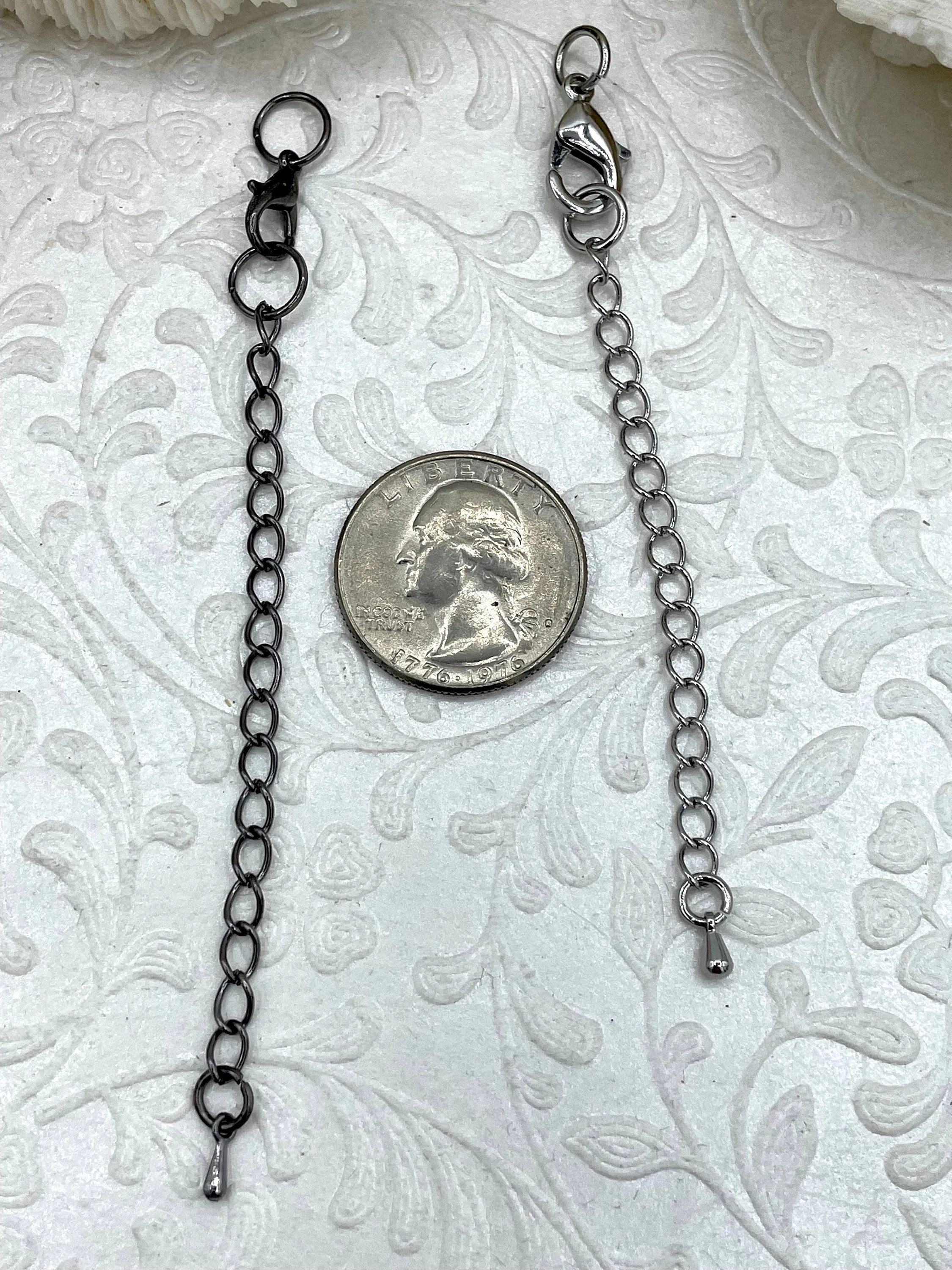 Brass Lobster Clasp with Extender Chain, Lobster Clasp with Chain Extender,Lobster Clasp, Jewelry Clasps, Findings, 5 Finishes Fast Shipping