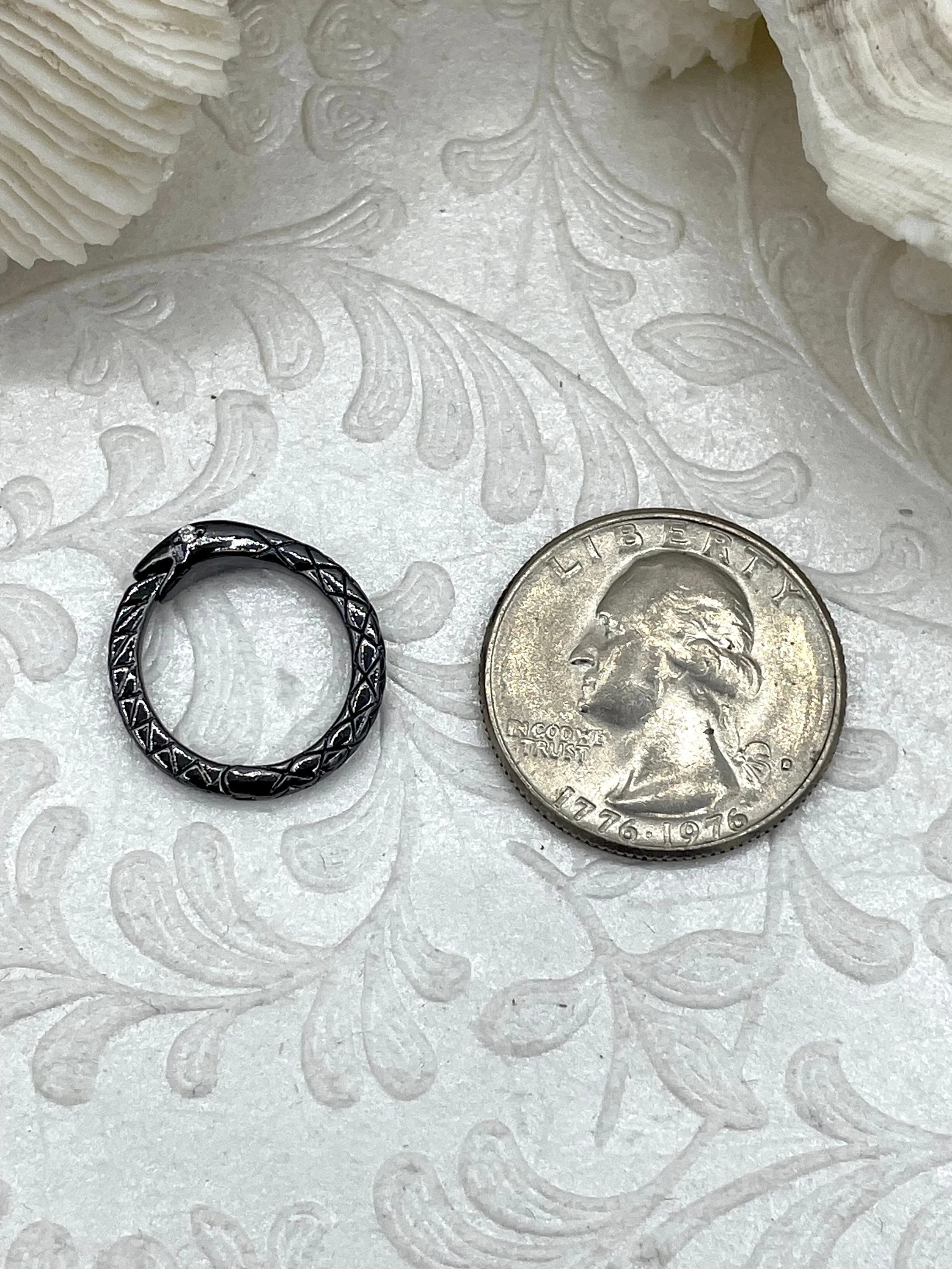 Brass Snake Snap Clasp, Round Snake Snap Ring, CZ Eyes, Round Snap Ring, 6 finishes, Necklace Building Extender, Charm Holder, Fast Ship