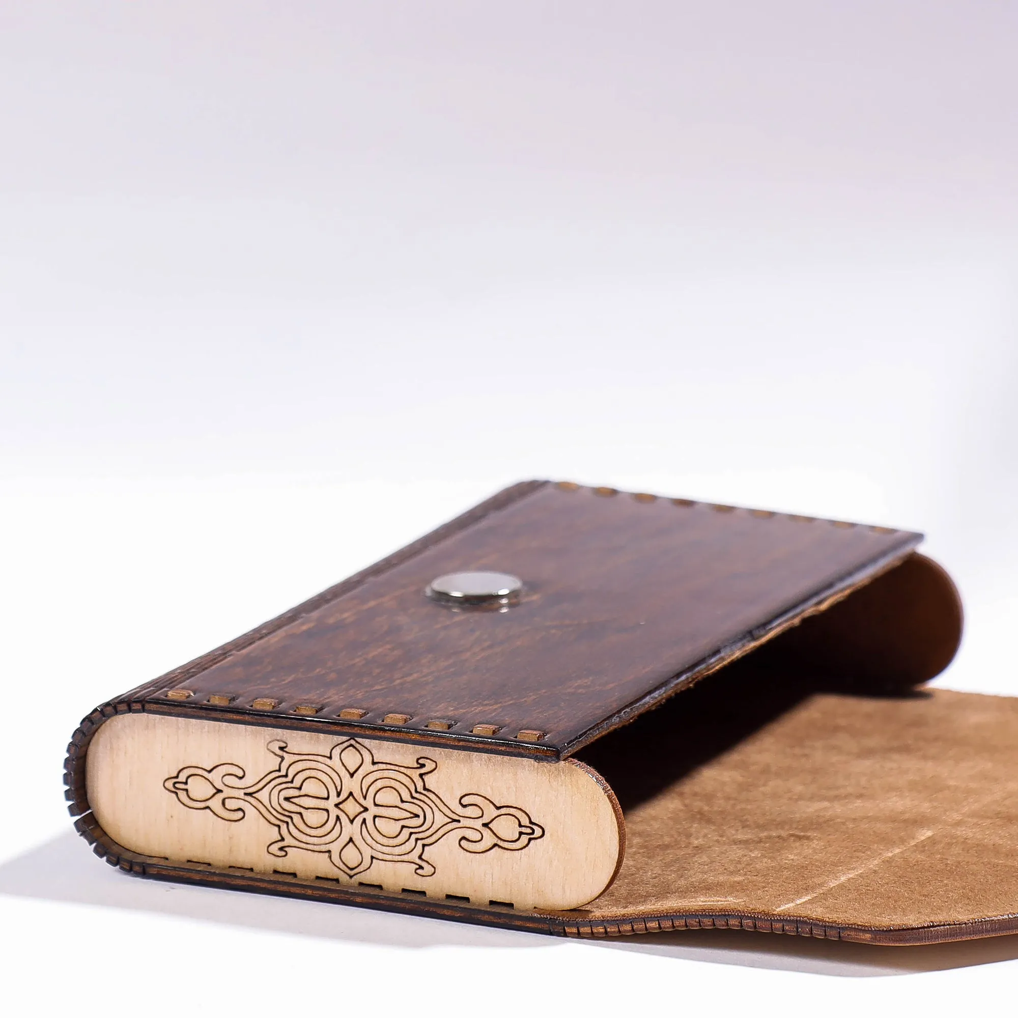Brown - Handcrafted Birch Wooden Clutch
