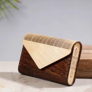 Brown - Handcrafted Birch Wooden Clutch