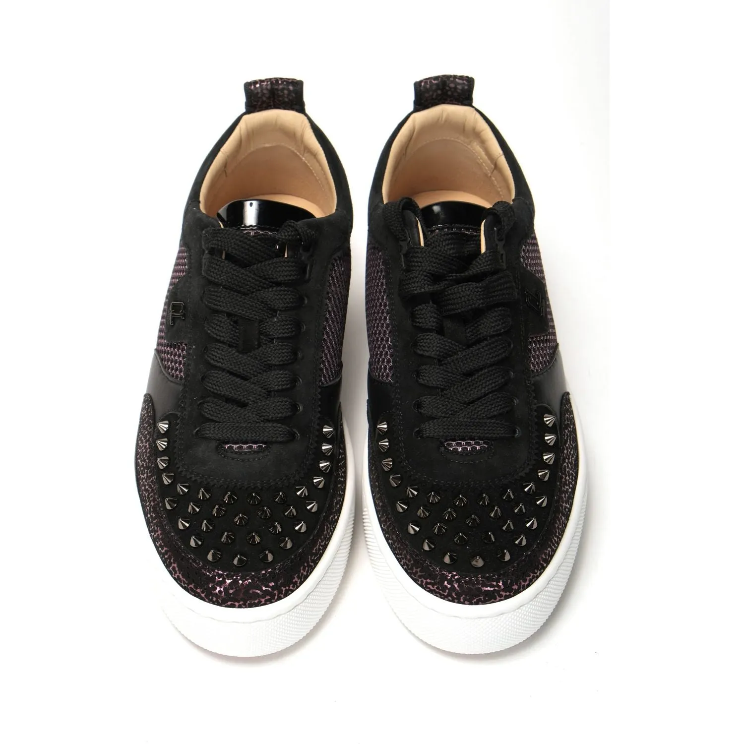 Christian Louboutin Version Black Happy Rui Spikes Flat Shoes