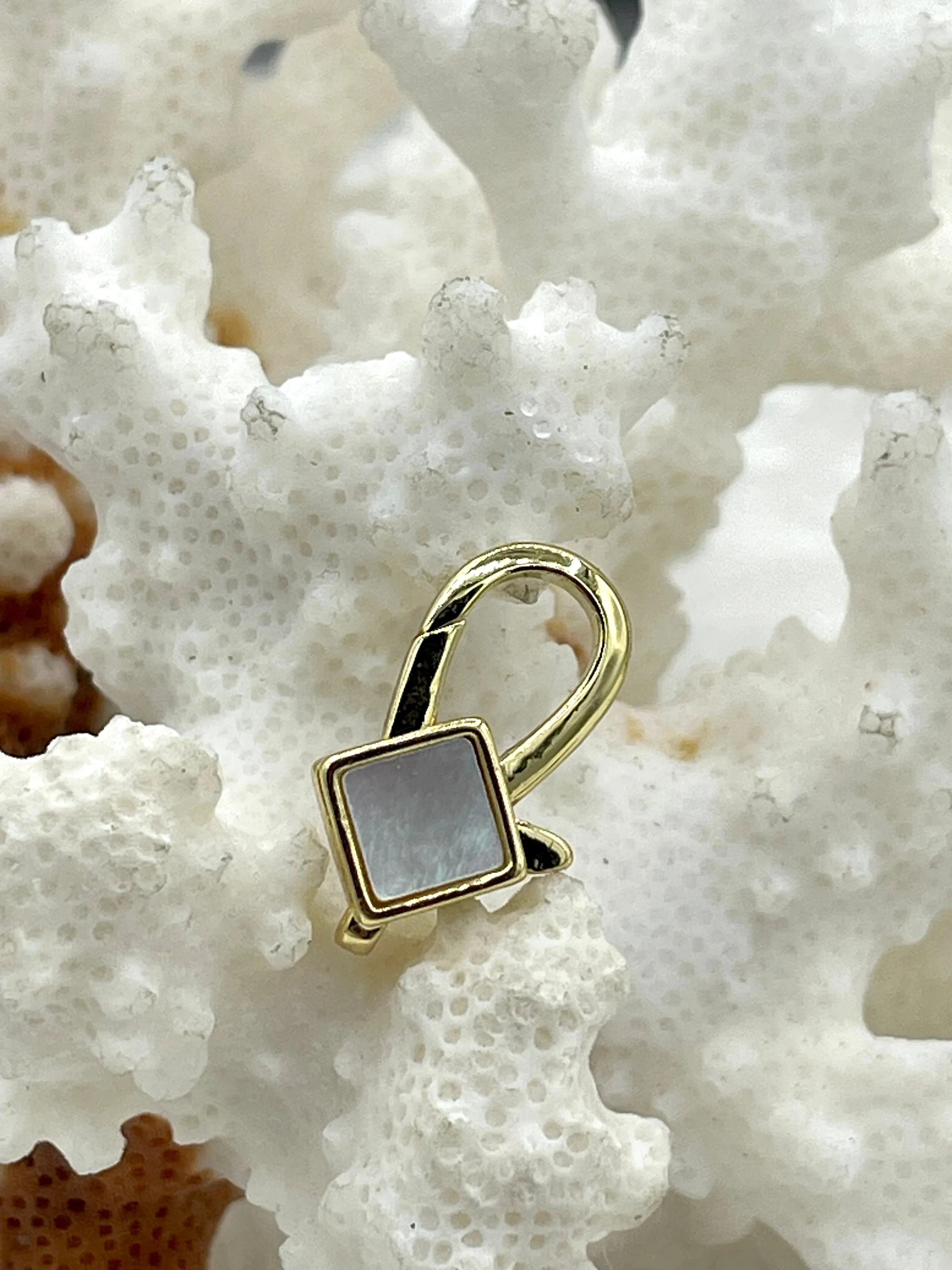 Clear Micro Pave CZ Lobster Claw Clasps Shiny Gold with Clear Cubic Zirconia and Mother of Pearl. 3 styles/sizes, gold clasps, Fast Shipping