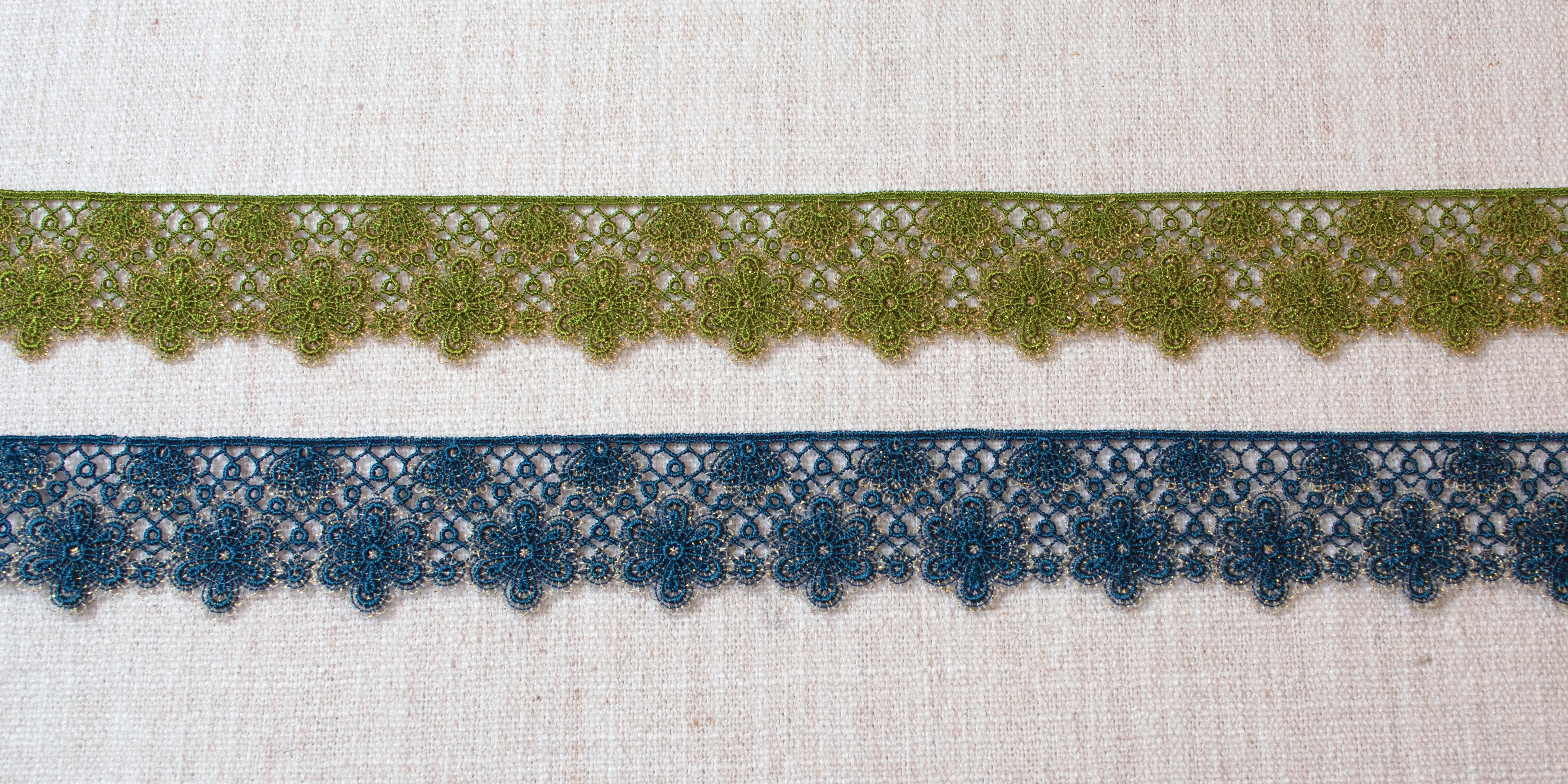 Dentelle Floral in Aegean Blue