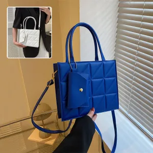 Gabrielle  Elegante Tragetasche mit Karo-Muster und kleinem Geldbeutel