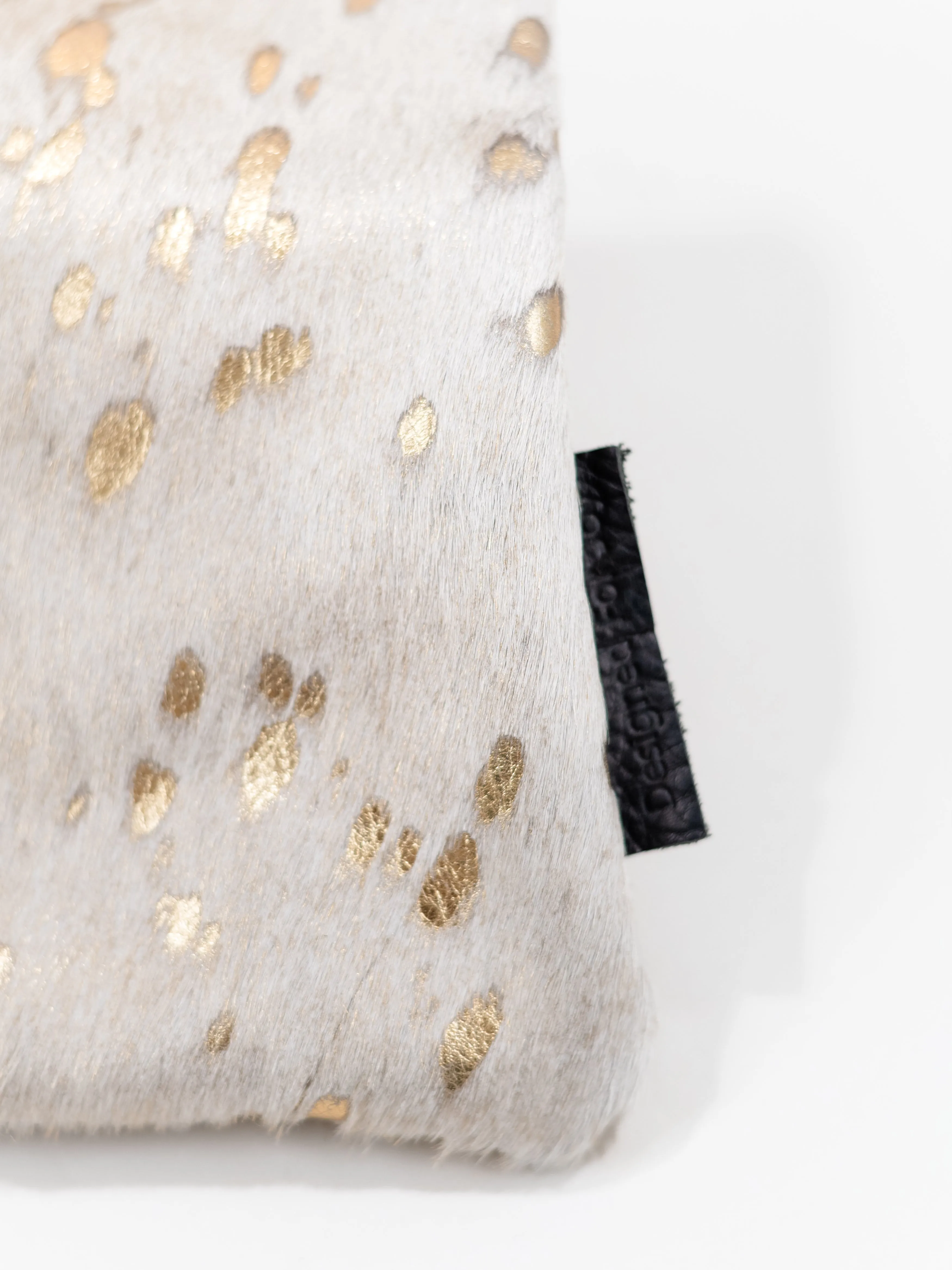 Hair on Leather Foldover Clutch by Designed for Joy