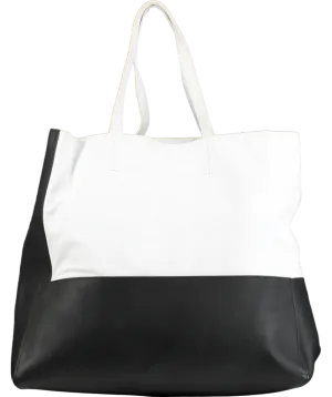 Joseph White / Black Large Leather tote Bag