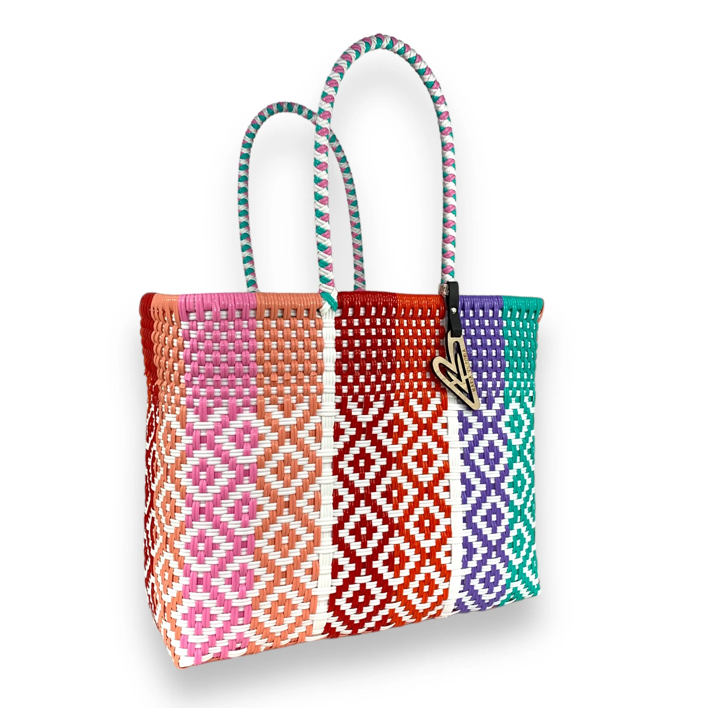 Maria Victoria | Vallarta Tote | Upcycled, Handwoven, Multicolor Tote