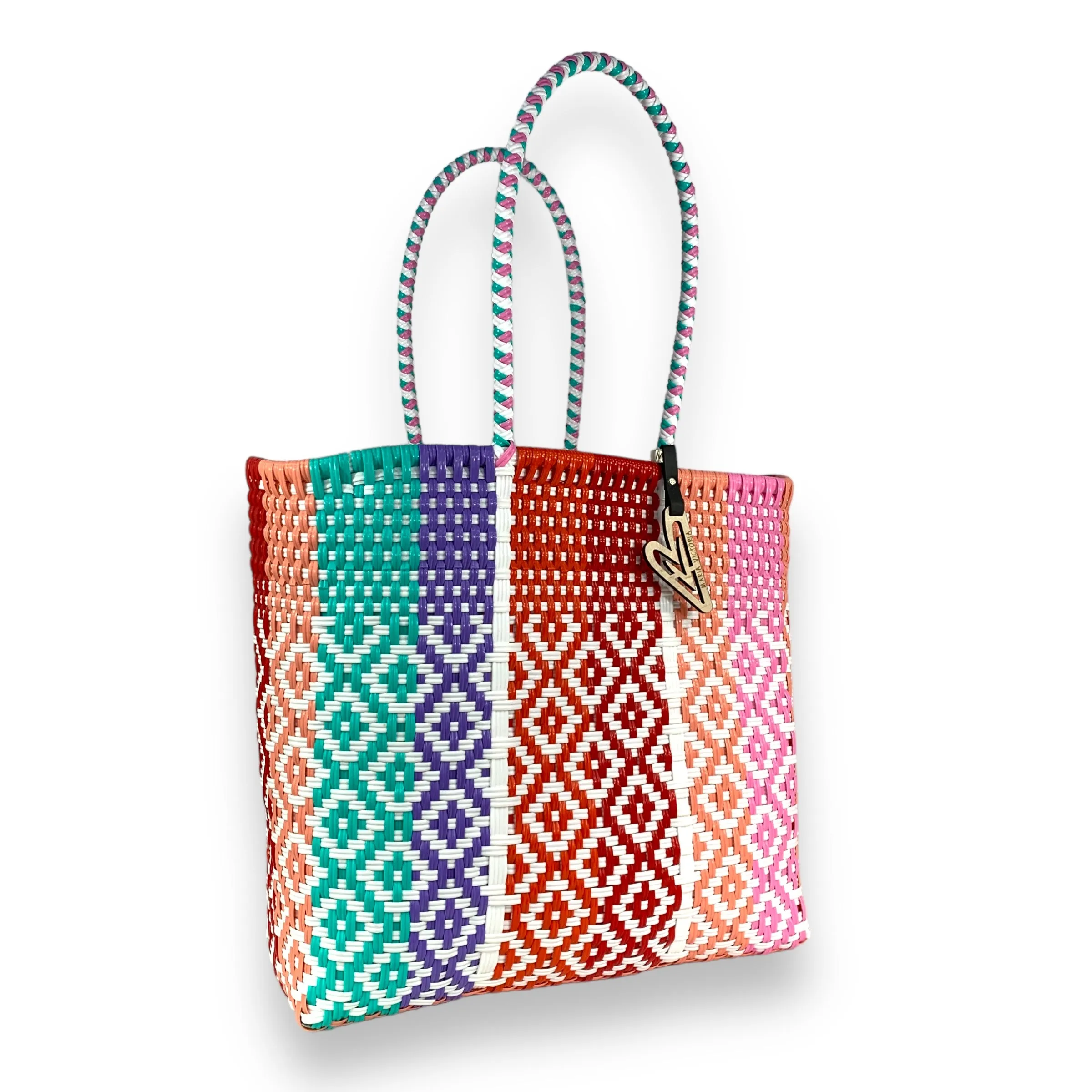 Maria Victoria | Vallarta Tote | Upcycled, Handwoven, Multicolor Tote