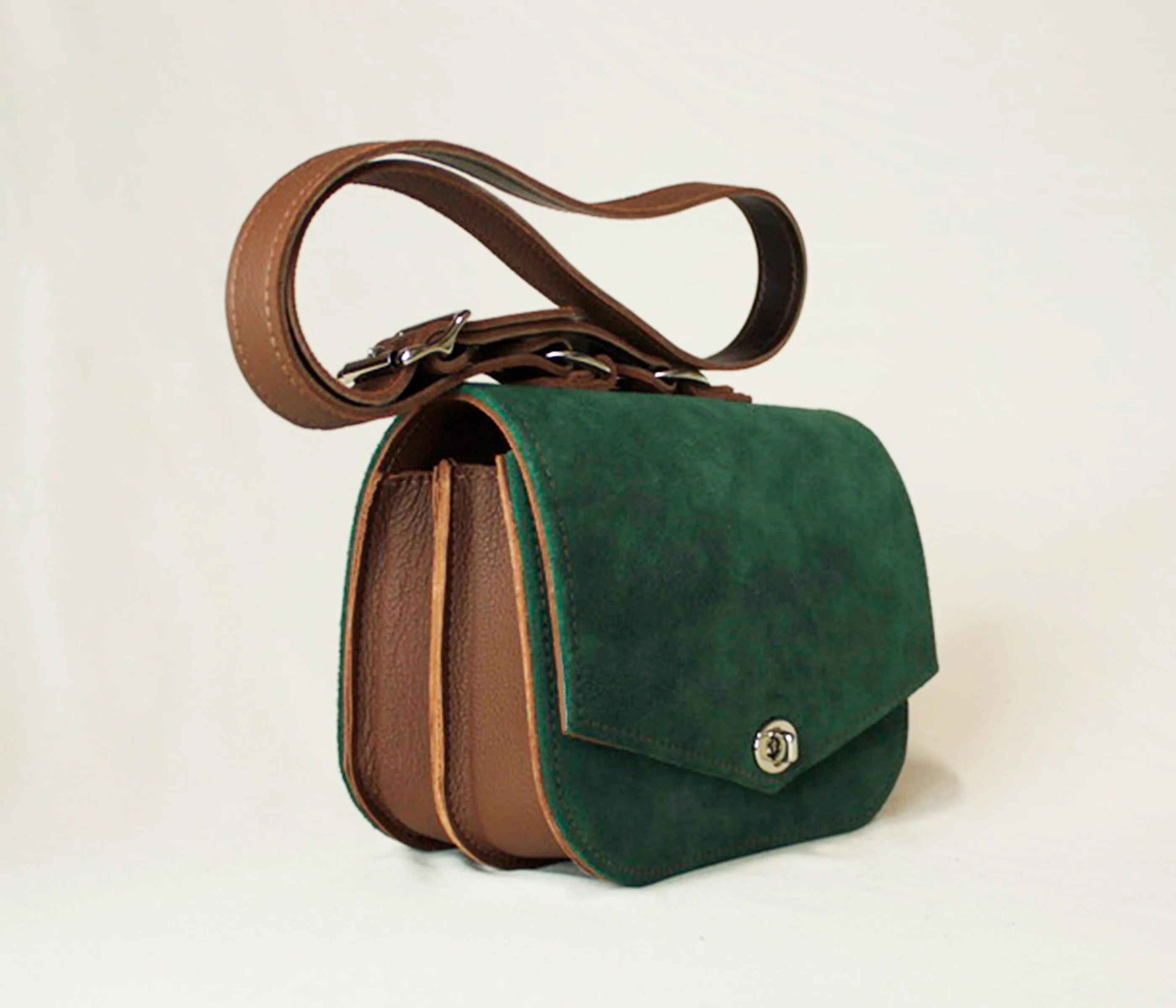 Marie Satchel - Green Suede