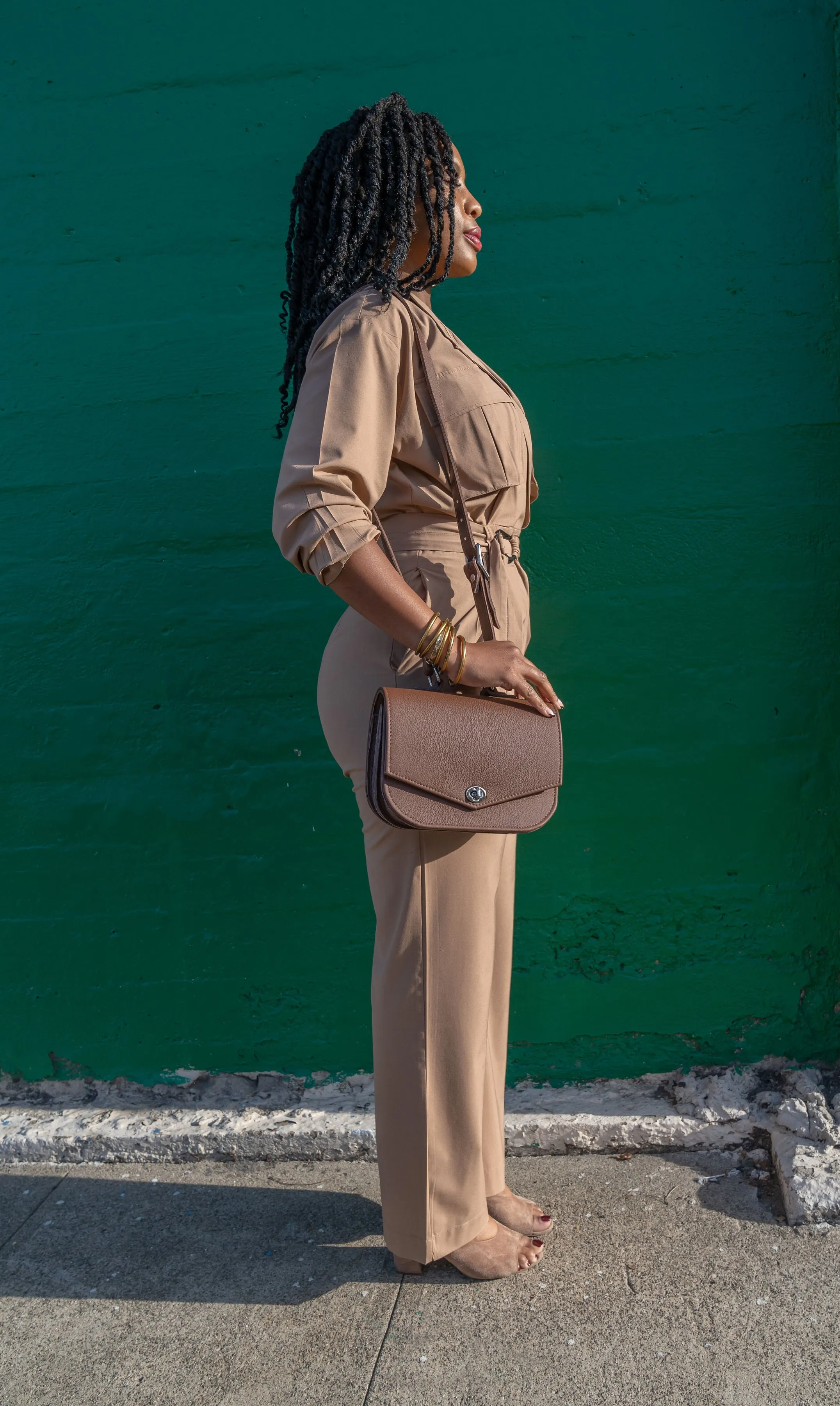 Marie Satchel - Green Suede