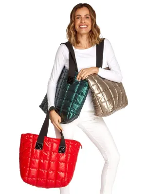 Metallic Puff Tote
