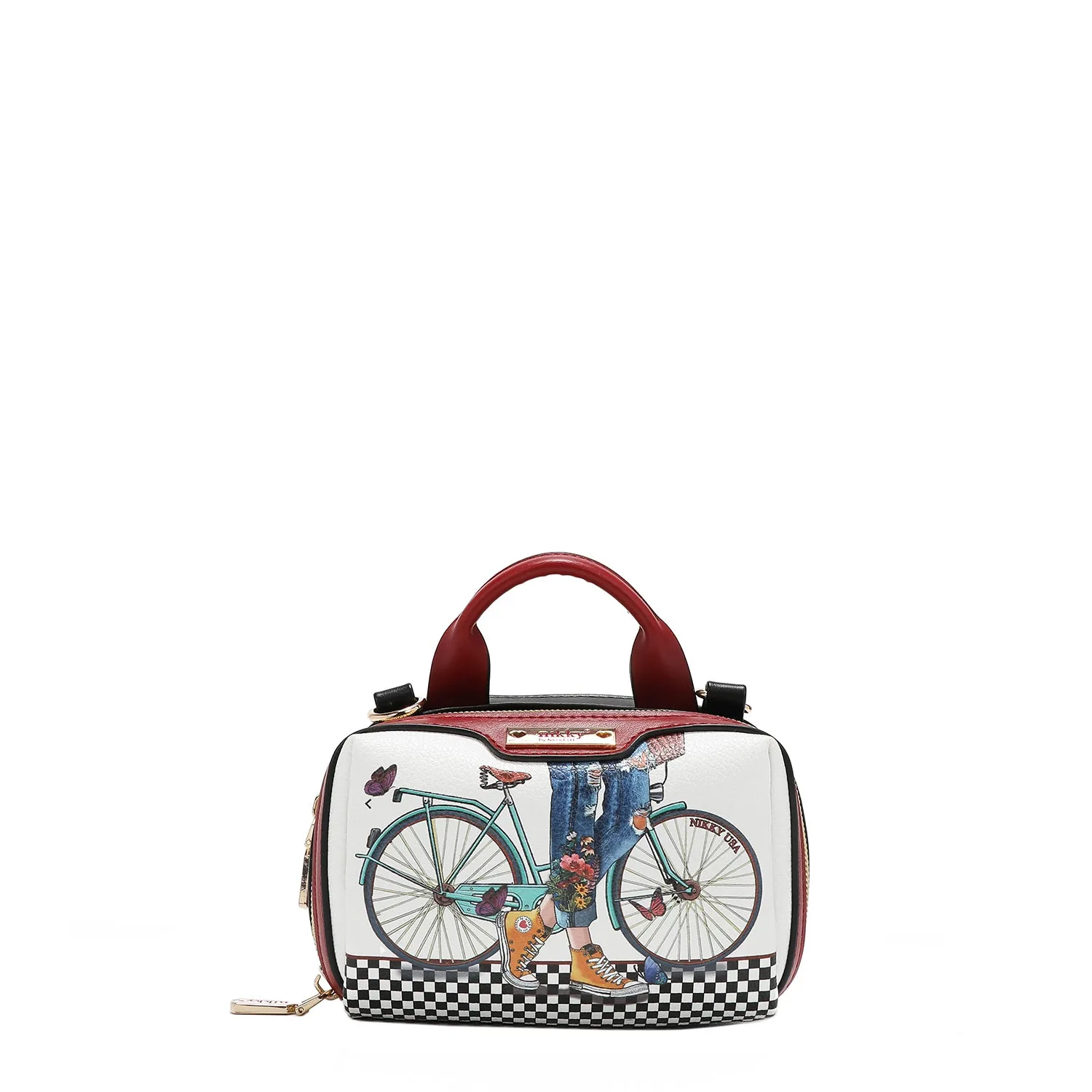 MINI BOSTON DOUBLE ZIP CROSSBODY