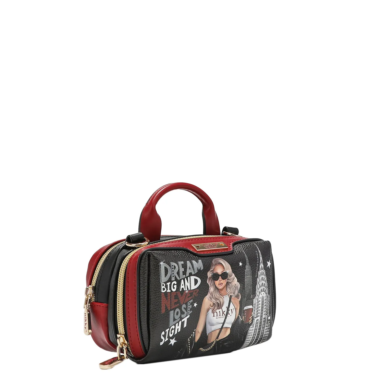 MINI BOSTON DOUBLE ZIP CROSSBODY