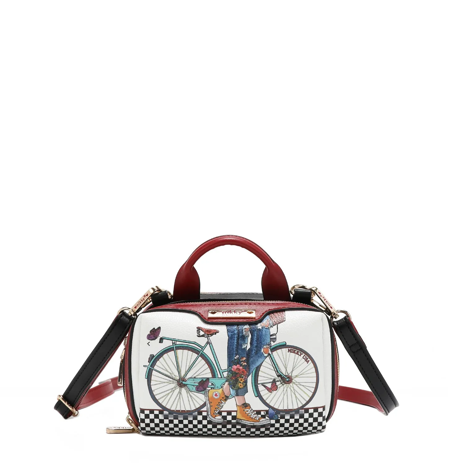 MINI BOSTON DOUBLE ZIP CROSSBODY