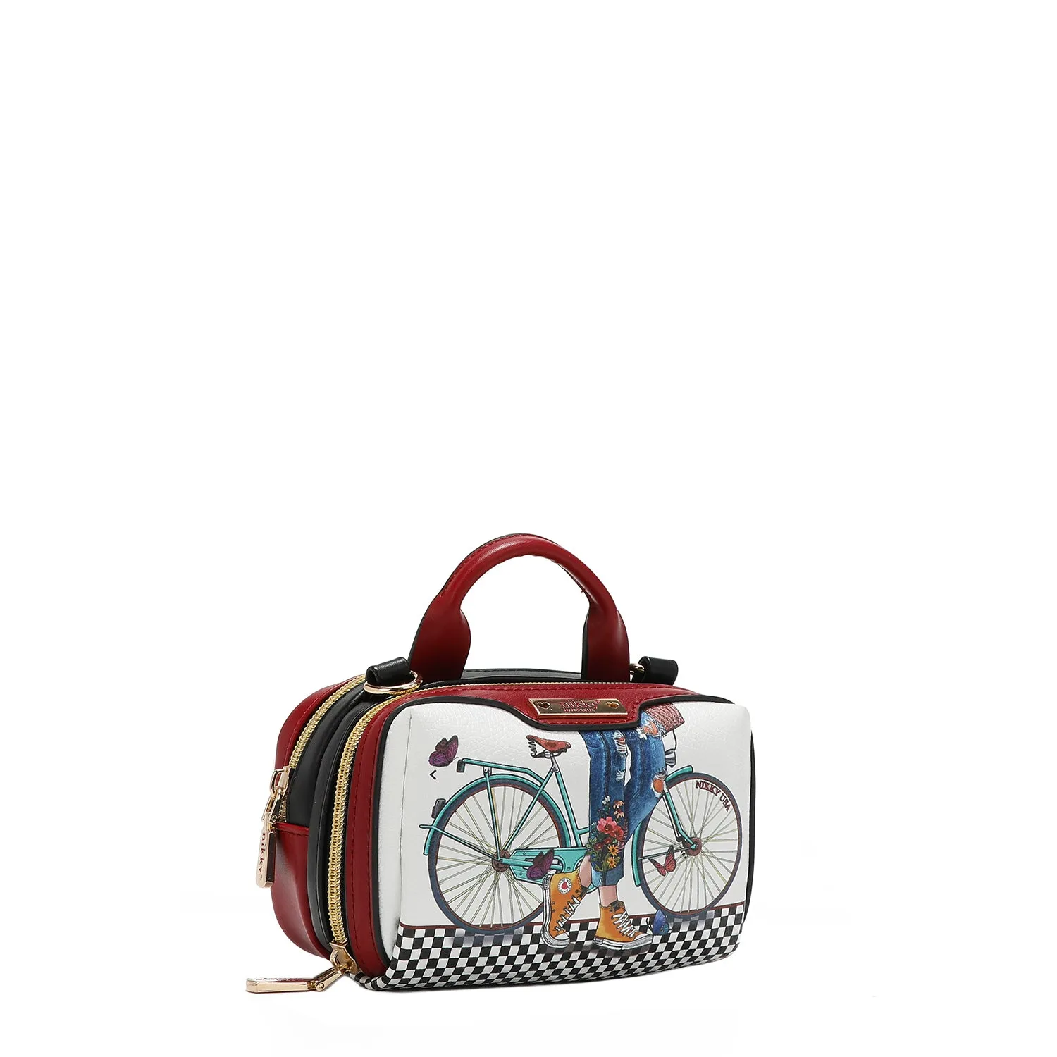 MINI BOSTON DOUBLE ZIP CROSSBODY
