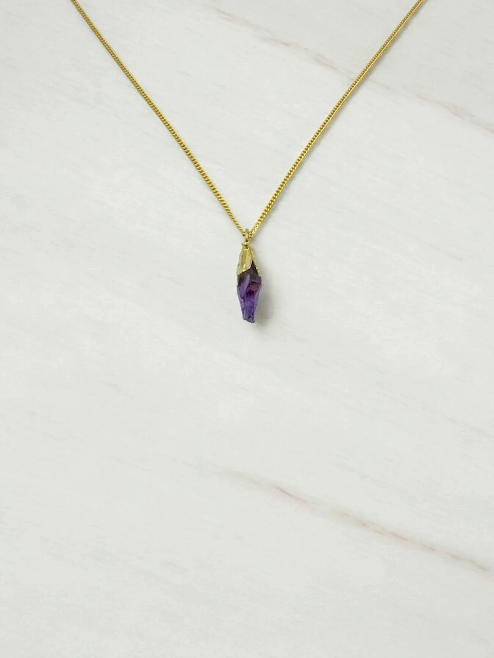 Minimalist Raw Amethyst Necklace