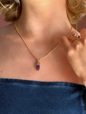 Minimalist Raw Amethyst Necklace