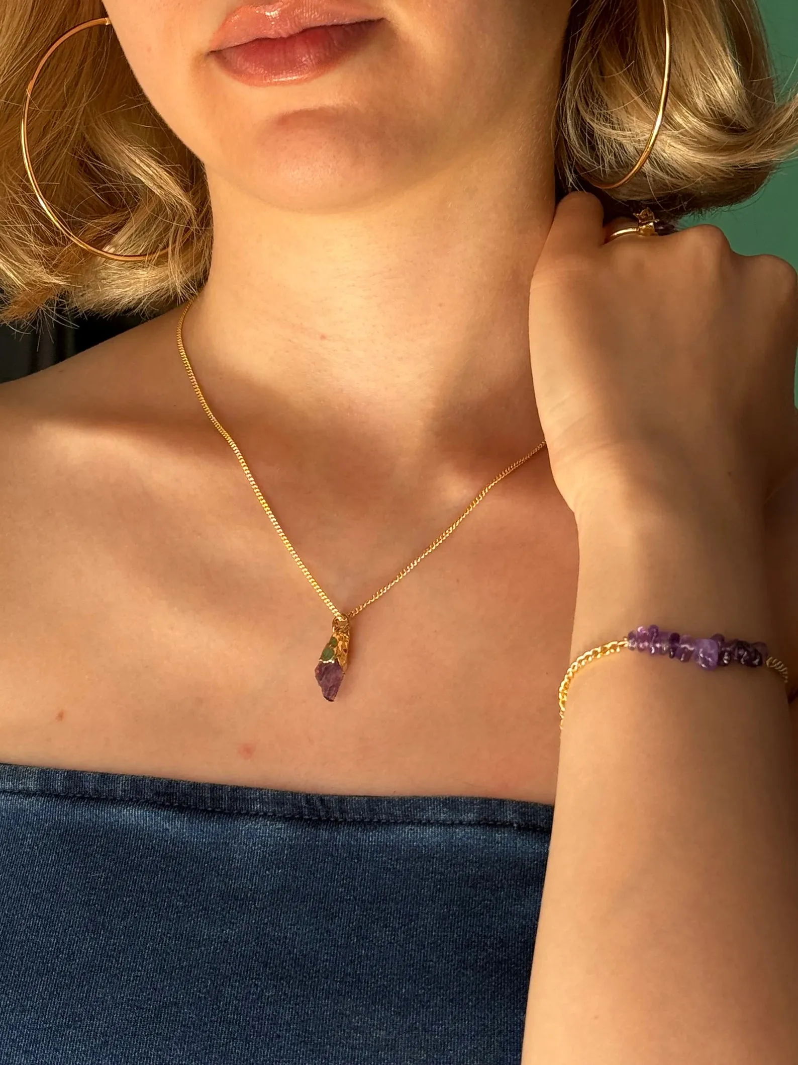 Minimalist Raw Amethyst Necklace