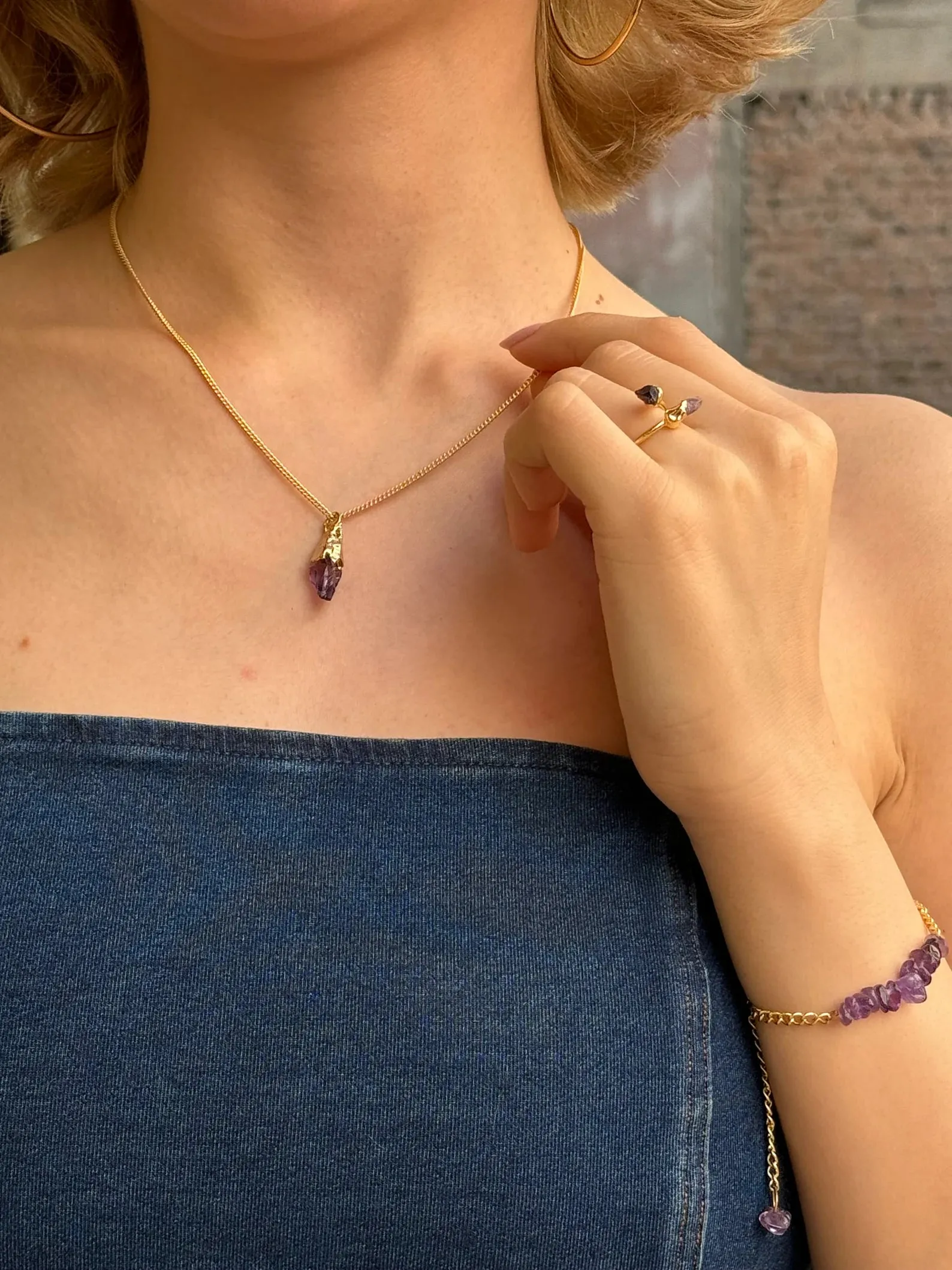 Minimalist Raw Amethyst Necklace