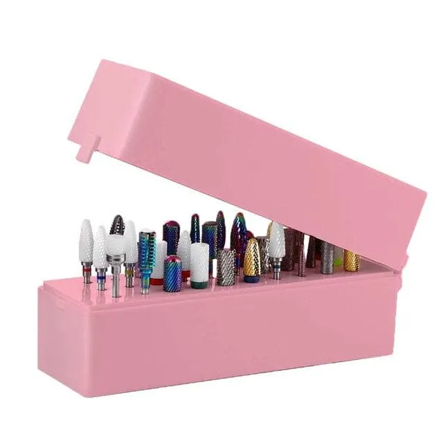 Nail Art Drill Storage Box Grinding Polish Head Bit Holder
