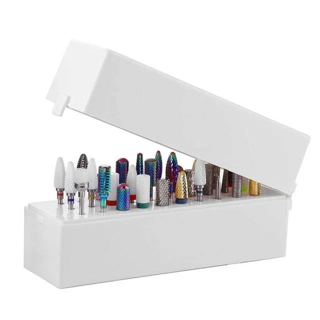 Nail Art Drill Storage Box Grinding Polish Head Bit Holder