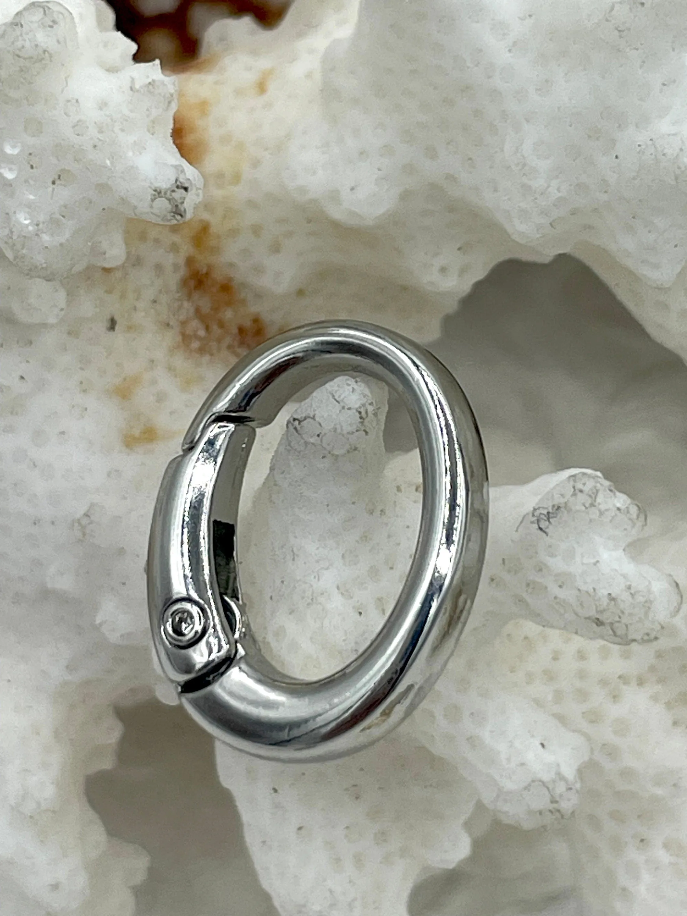 Oval Spring Clasp, 20mmx15mm, Zinc Alloy 5 finishes, Easy Open Spring, Gate Clasp, Necklace Building Extender. Charm Holder, BBA Fast Ship