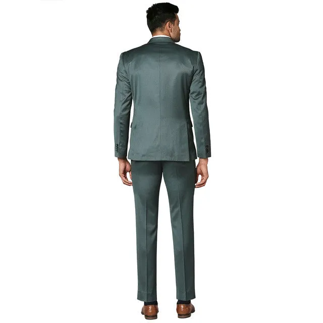 Park Avenue Men Green Super Slim Fit Structured Suit
