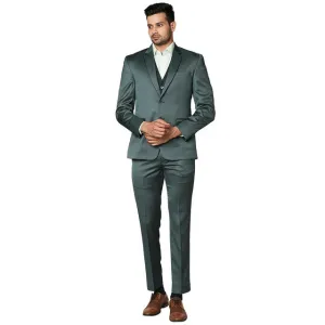 Park Avenue Men Green Super Slim Fit Structured Suit