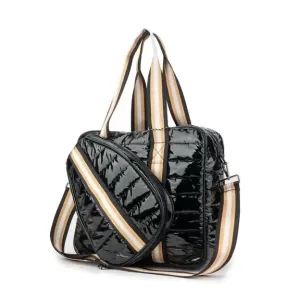 Puffer Style Pickleball Carry Bag Case Black/Tan