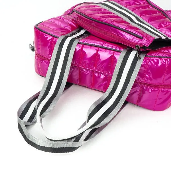 Puffer Style Pickleball Carry Bag Case Electric Pink