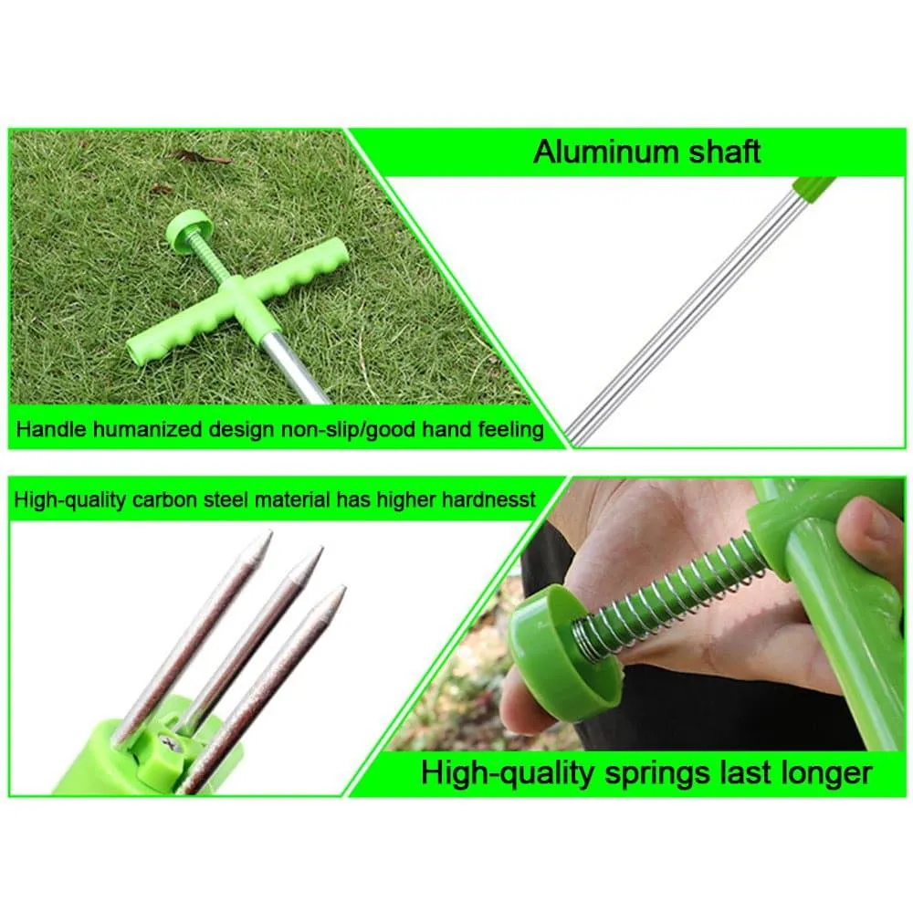 Root Remover Outdoor Weeder Portable Manual Garden Lawn Long Handled Aluminum Stand Up Weed Puller Lightweight with Foot Pedal