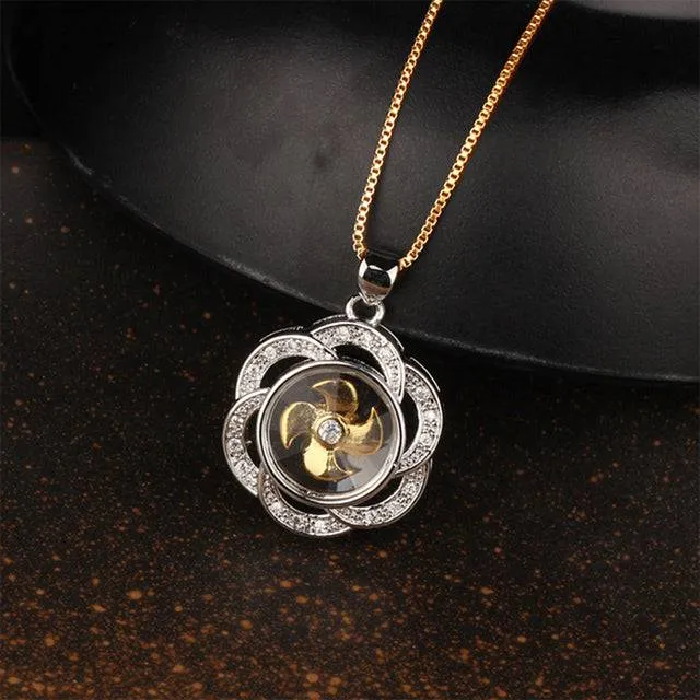 Rotatable Windmill Pendant Necklace