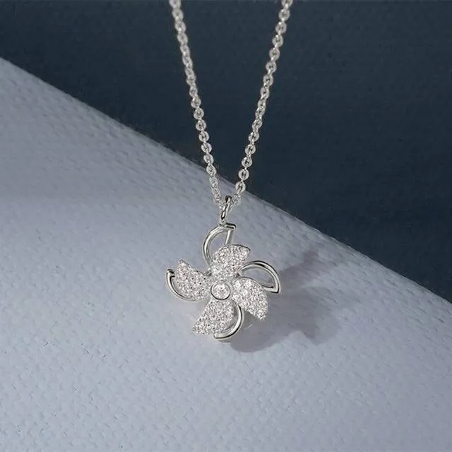 Rotatable Windmill Pendant Necklace