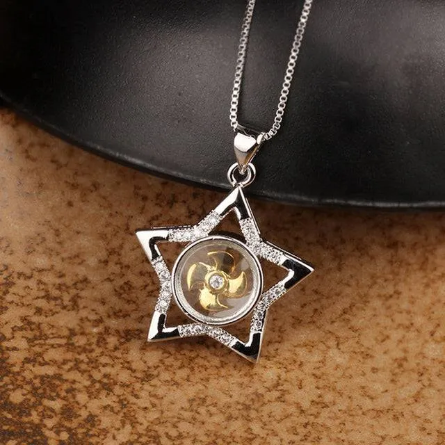 Rotatable Windmill Pendant Necklace