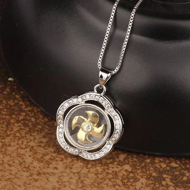 Rotatable Windmill Pendant Necklace
