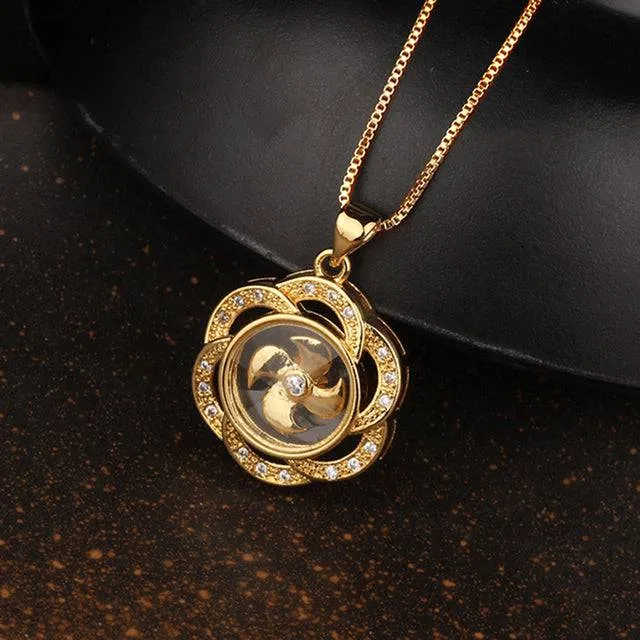 Rotatable Windmill Pendant Necklace
