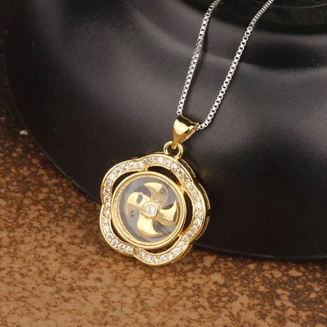 Rotatable Windmill Pendant Necklace