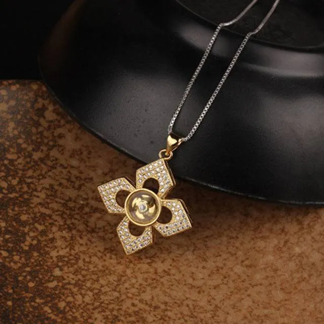 Rotatable Windmill Pendant Necklace
