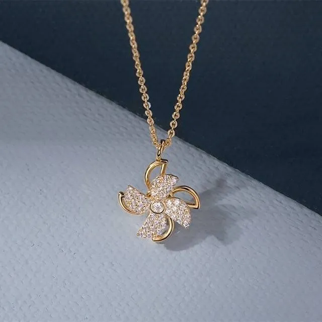 Rotatable Windmill Pendant Necklace