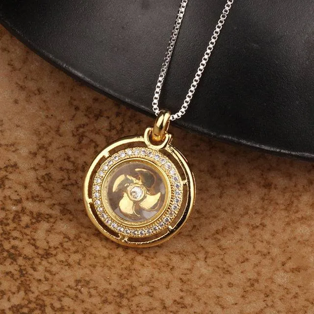Rotatable Windmill Pendant Necklace
